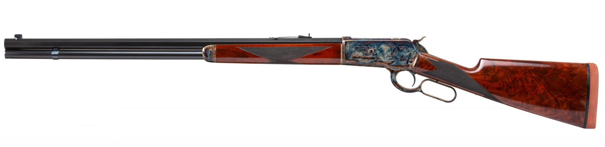 New build Turnbull Model 1886 lever action rifle in 45-70 with color case hardened and engraved receiver
