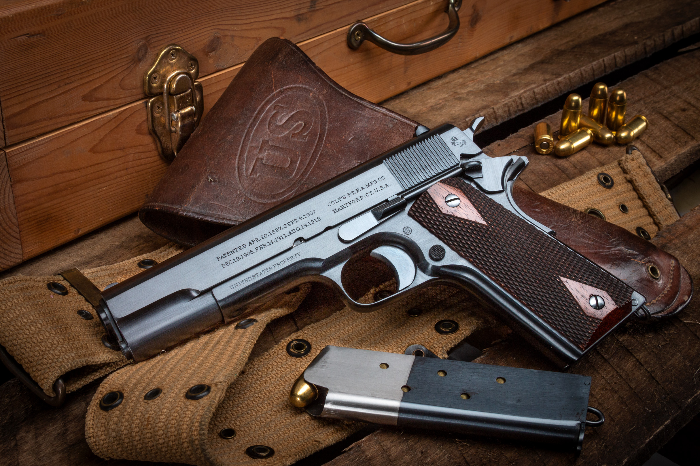 Photo of a Colt Model 1911, restored by Turnbull Restoration