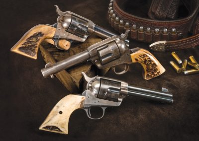 Photo of a Colt Single Action Army Revolver collection in original condition