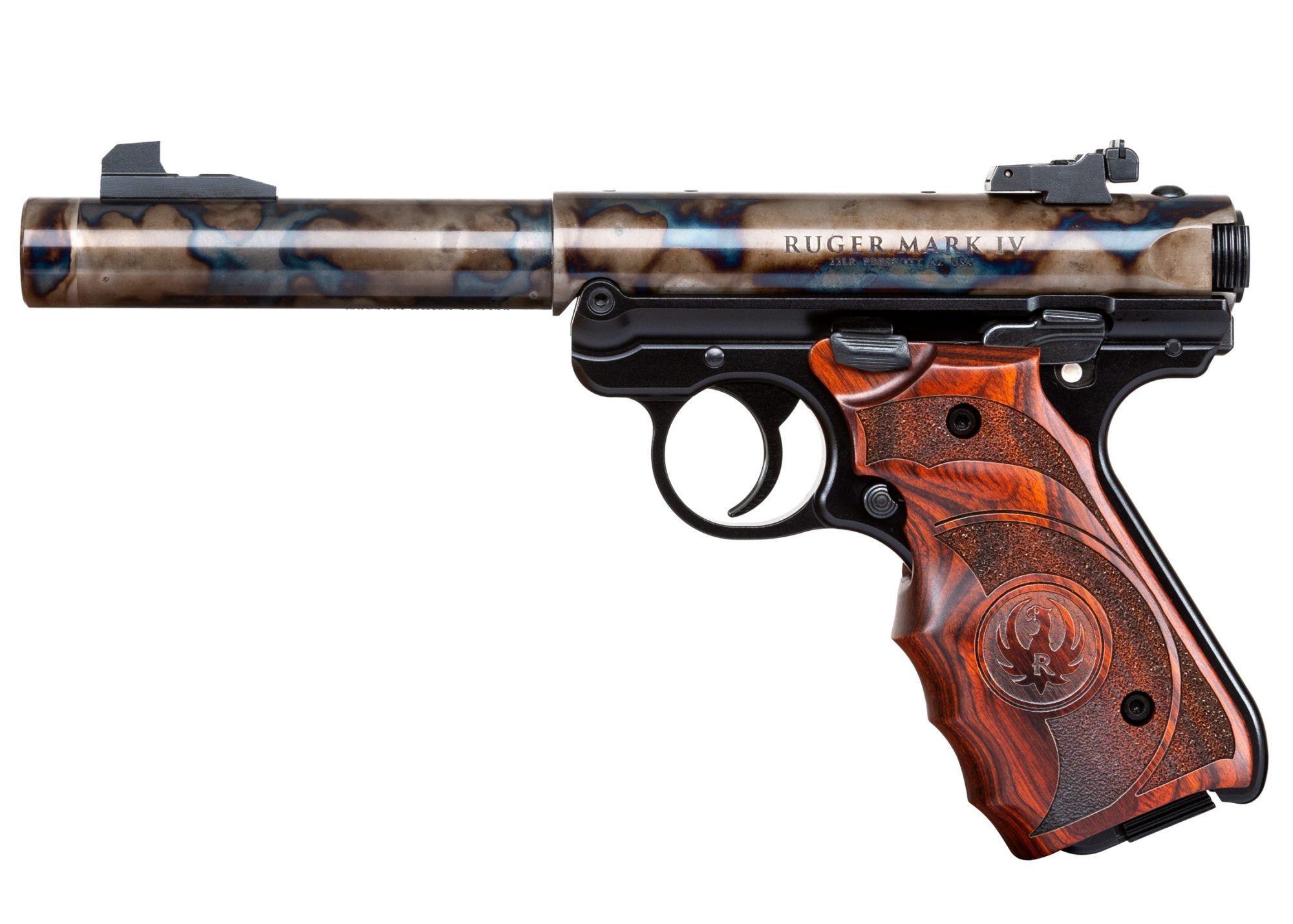 Turnbull Finished Ruger Mark IV with Wood Grips and Threaded Barrel