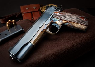 Turnbull Government Heritage Model 1911 with color case hardened frame and charcoal blued slide
