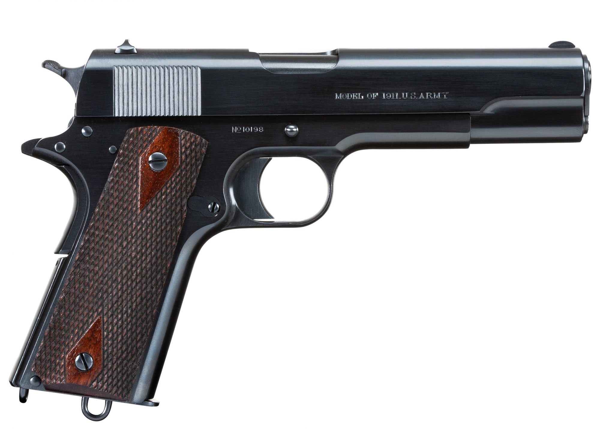 Colt 1911 U.S. Army from 1912 restored by Steve Moeller and charcoal blued by Turnbull Restoration