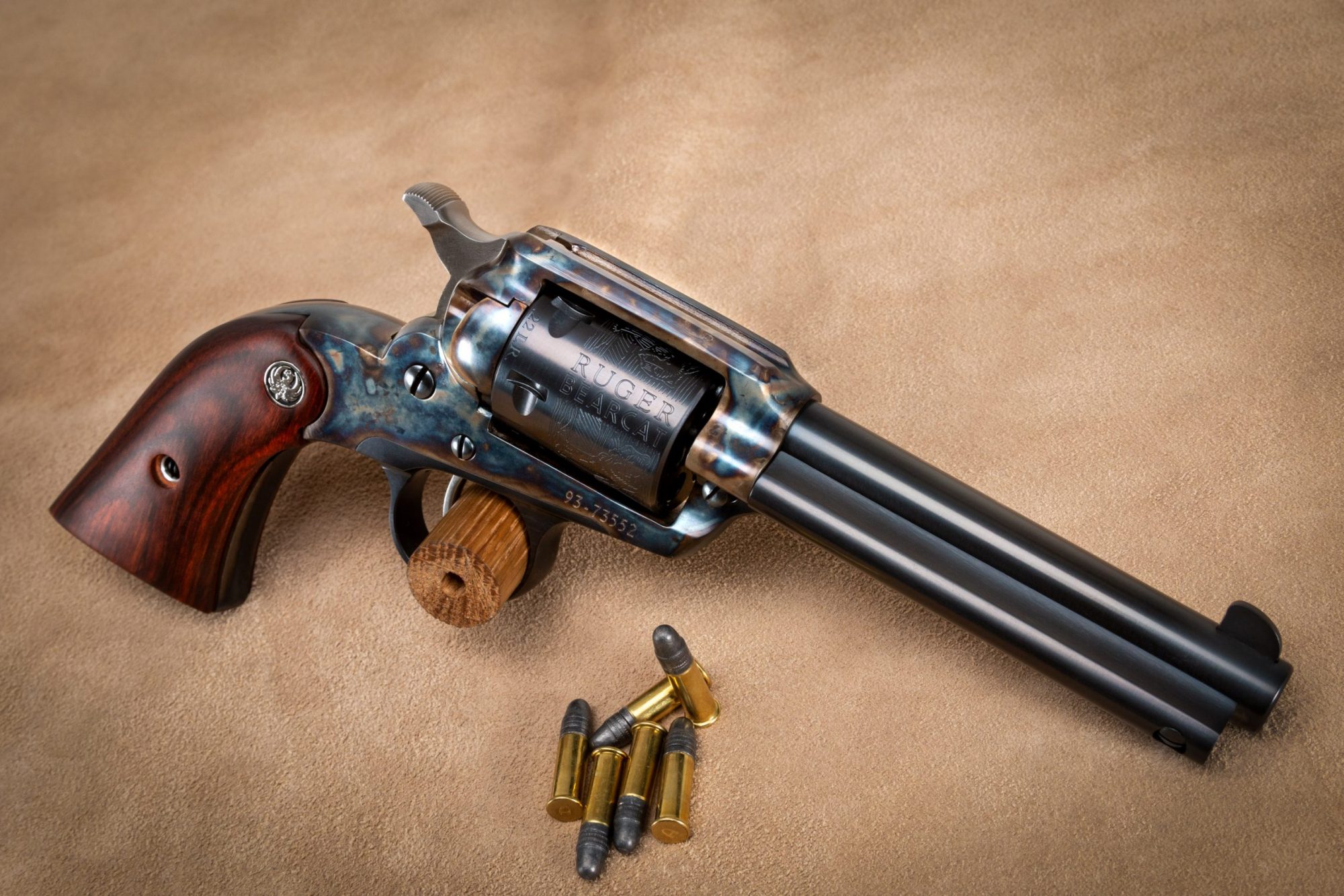 Photo of a Ruger New Bearcat with bone charcoal color case hardening by Turnbull Restoration