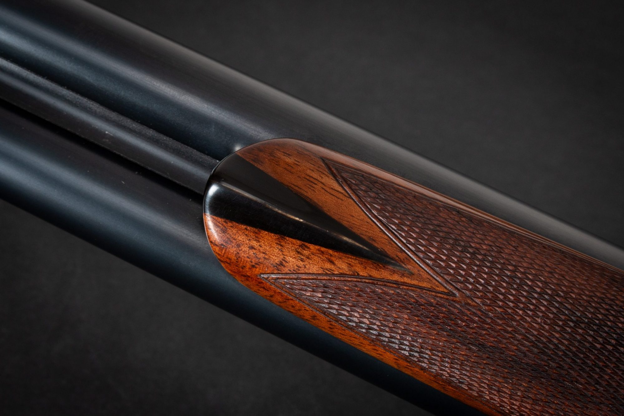 Photo of pre-owned A.H. Fox XE 12 gauge shotgun, featuring metal restoration by Turnbull Restoration