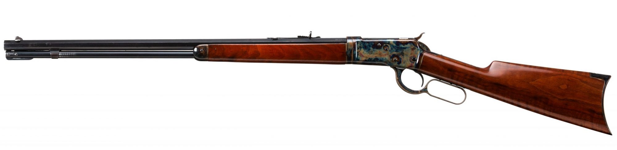 Photo of a pre-owned Winchester 1892 that has been color case hardened by Turnbull Restoration