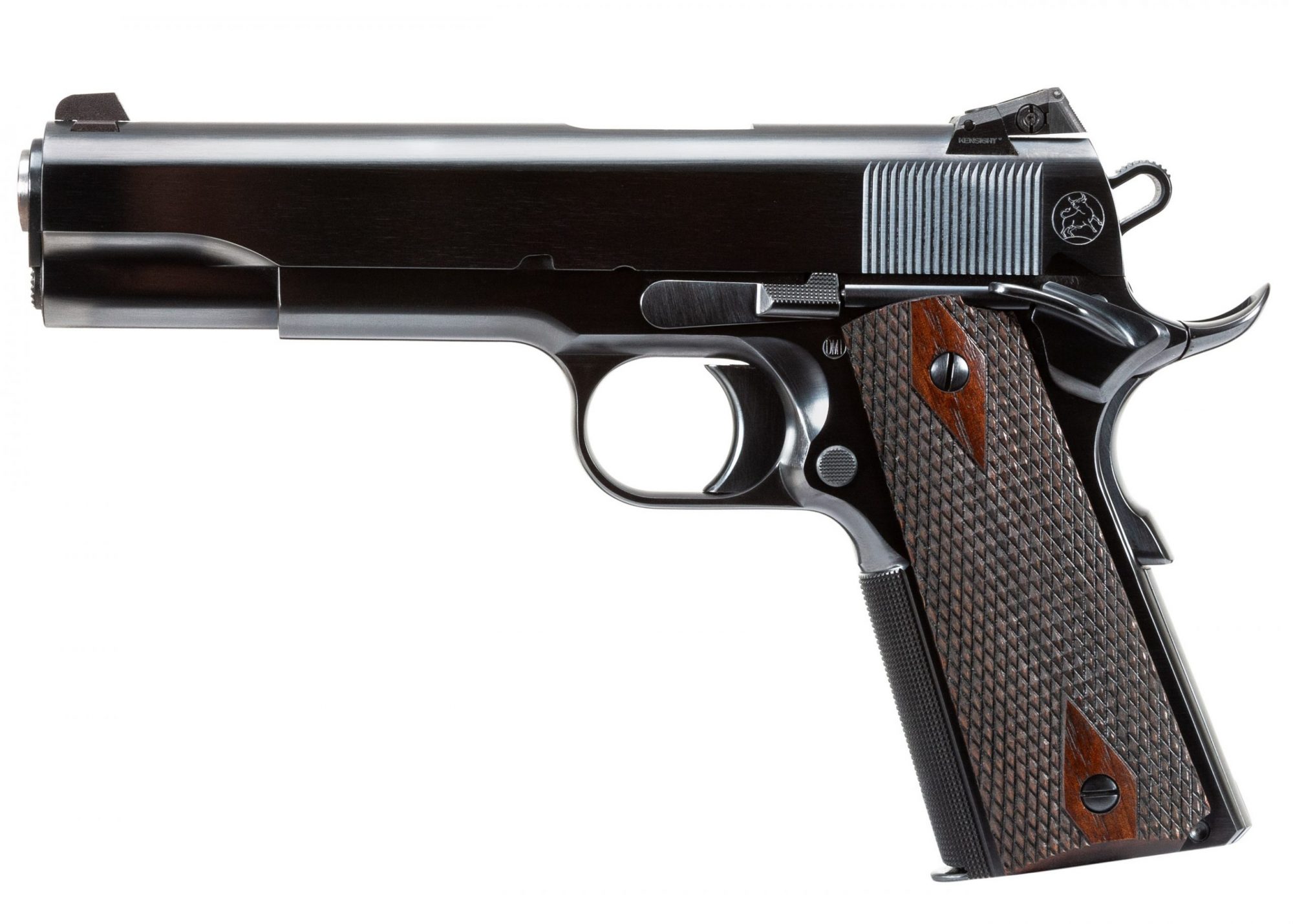 Photo of a Turnbull Model 1911 Government, featuring period-correct charcoal bluing