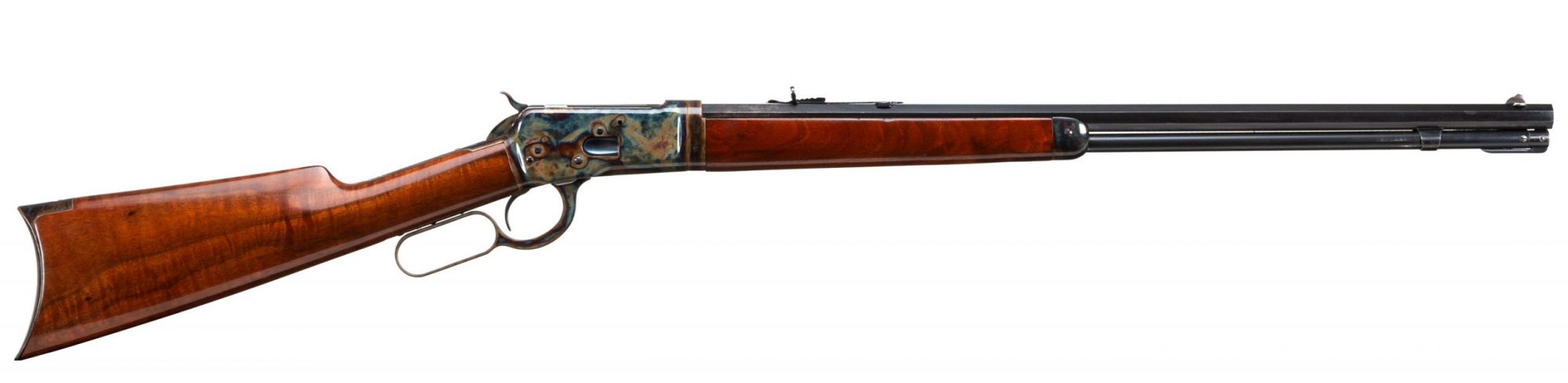 Photo of a pre-owned Winchester 1892 that has been color case hardened by Turnbull Restoration