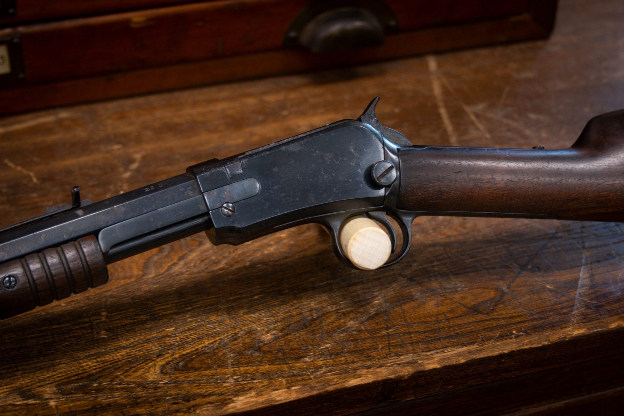 Photo of a pre-owned Winchester Model 1890 from 1913, as sold by Turnbull Restoration in Bloomfield, NY