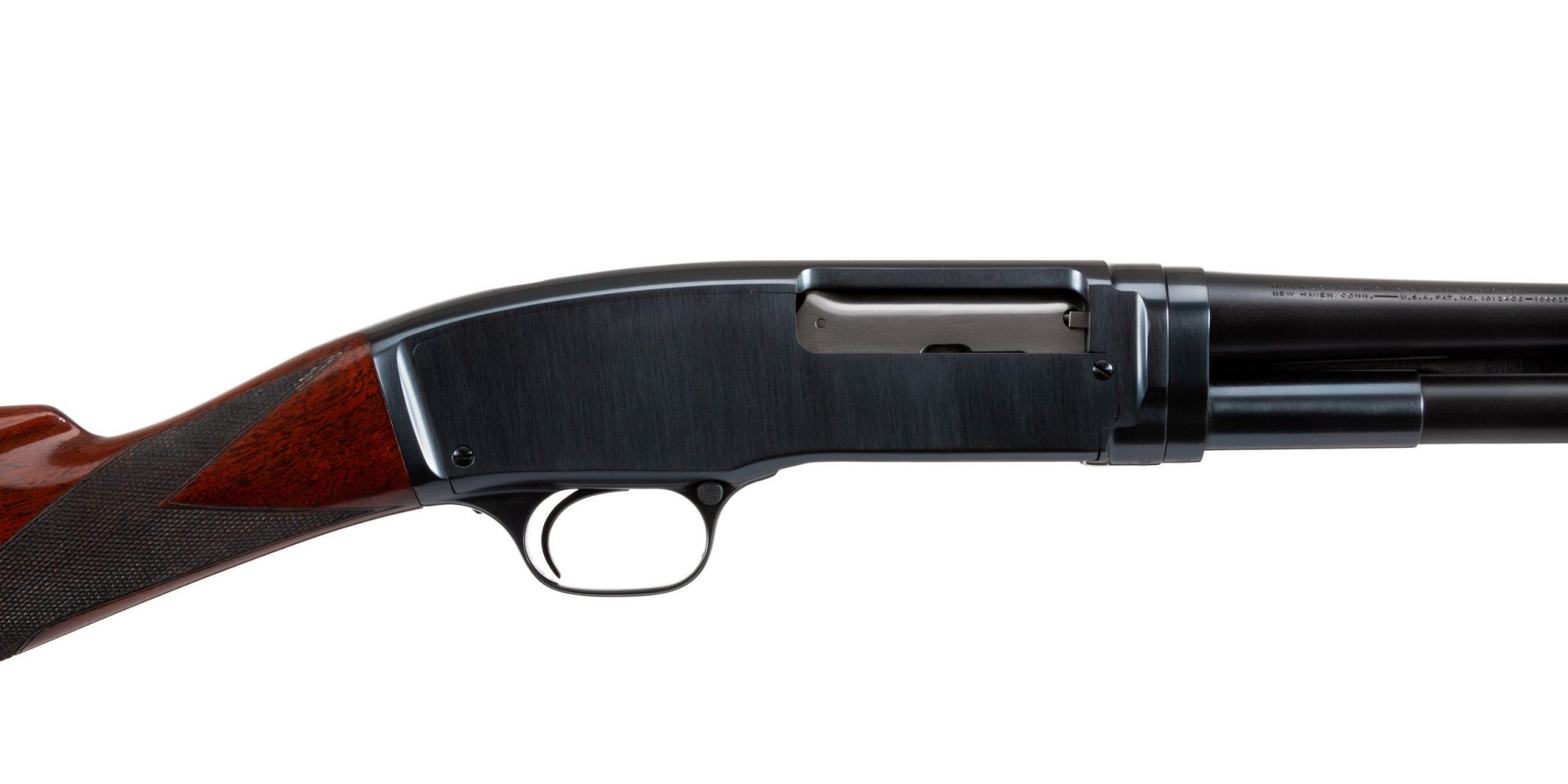 Photo of a Winchester Model 42, restored by Turnbull Restoration and featuring all period-correct finishes including charcoal bluing