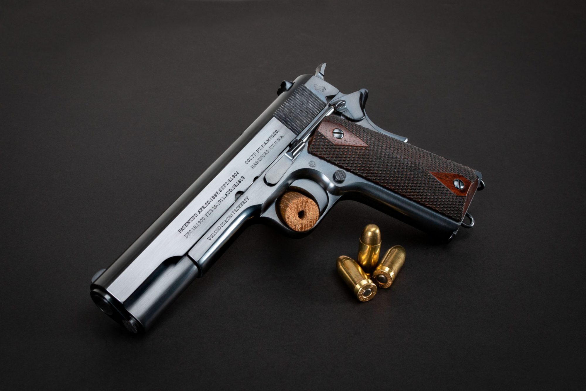 Photo of a restored Colt 1911 U.S. Army, restored by Turnbull Restoration of Bloomfield, NY