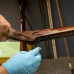 Photo of a German percussion rifle while being restored by Turnbull Restoration of Bloomfield, NY