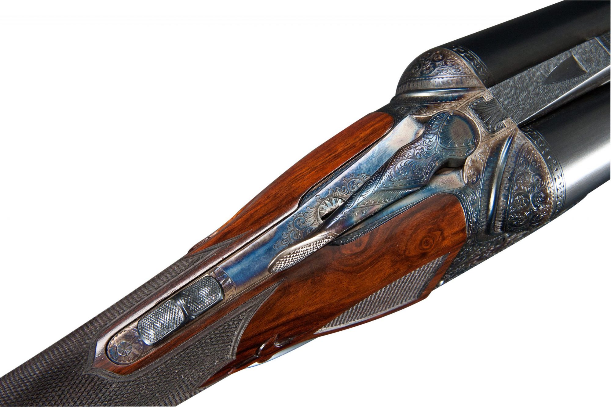 Photo of a restored Parker BHE 12 gauge shotgun by Turnbull Restoration of Bloomfield, NY