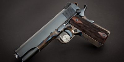 Turnbull Government Heritage Model 1911 with color case hardened frame and charcoal blued slide