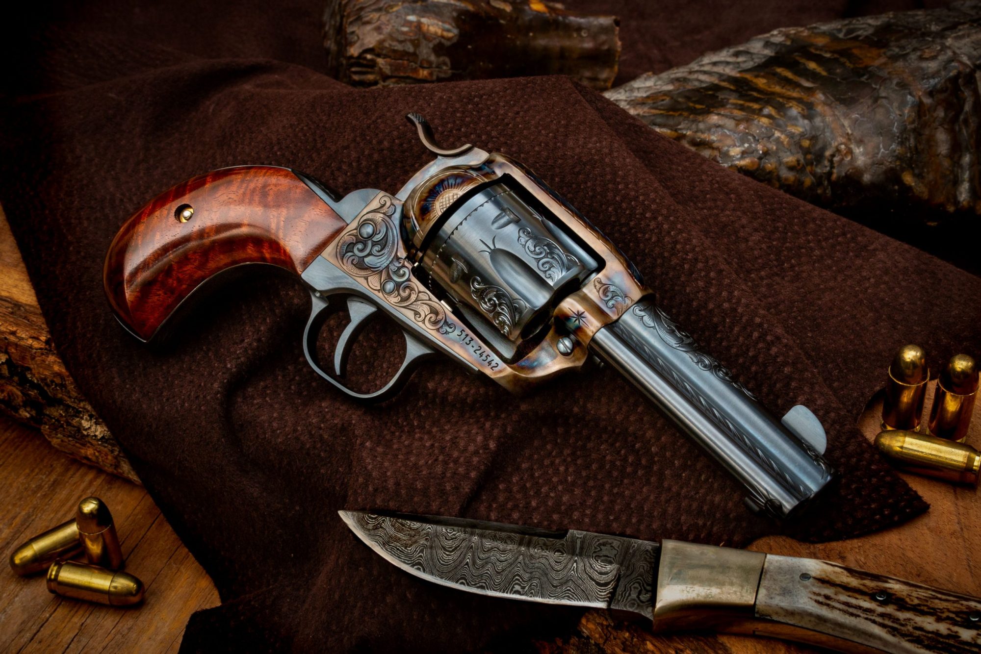 Photo of a Ruger New Vaquero, finished and customized by Turnbull Restoration
