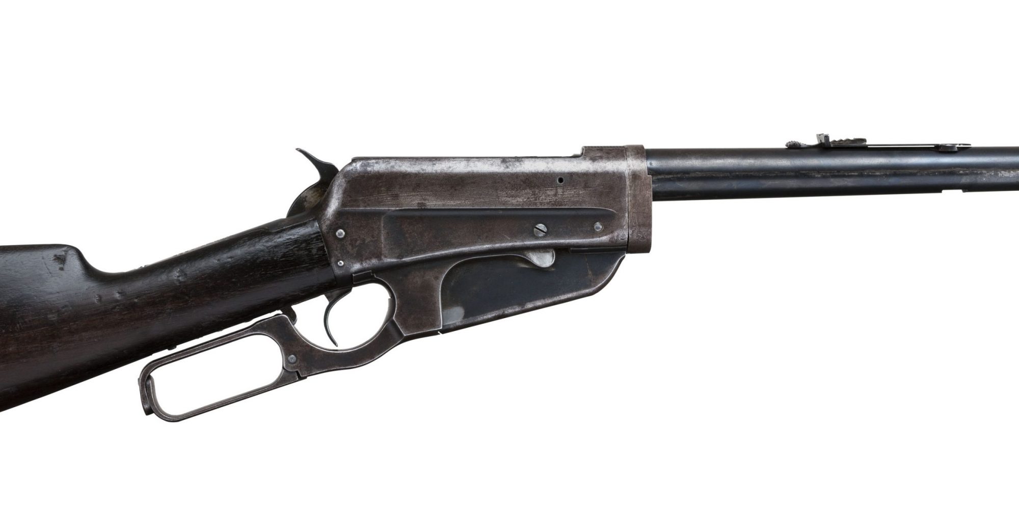 Photo of a Winchester Model 1895, chambered in .405 Winchester, originally built in 1910, before restoration by Turnbull Restoration of Bloomfield, NY
