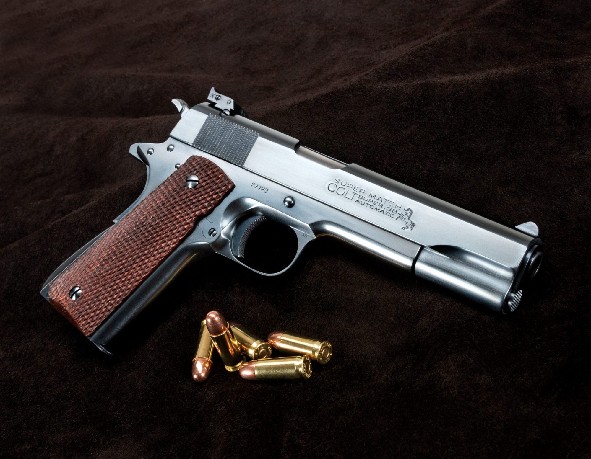 Photo of a Colt Super Match .38 Super Automatic pistol after restoration by Turnbull Restoration of Bloomfield, NY
