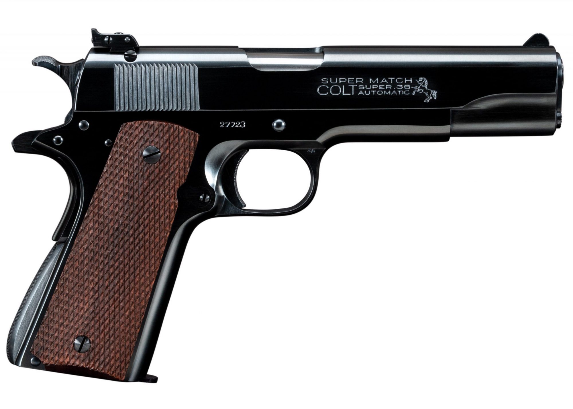 Photo of a Colt Super Match .38 Super Automatic pistol after restoration by Turnbull Restoration of Bloomfield, NY