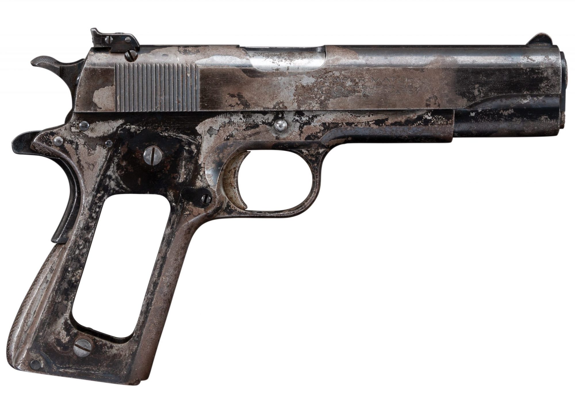 Photo of a Colt Super Match .38 Super Automatic pistol before restoration by Turnbull Restoration of Bloomfield, NY