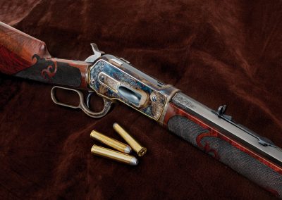 Photo of a restored and upgraded Winchester Model 1886 from 1892 chambered in .50-110. Period-correct restoration performed by Turnbull Restoration of Bloomfield, NY