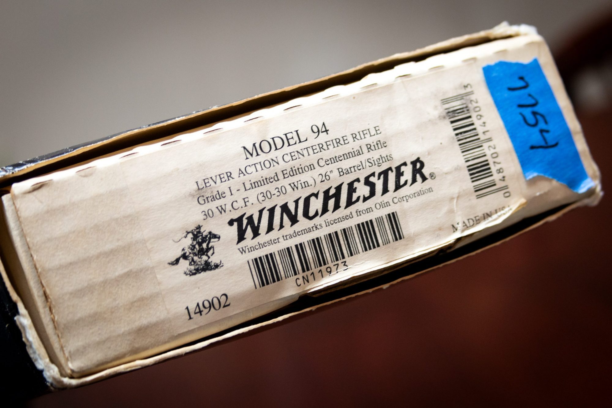 Photo of a pre-owned Winchester Model 94 Limited Edition Grade I Centennial Rifle, box
