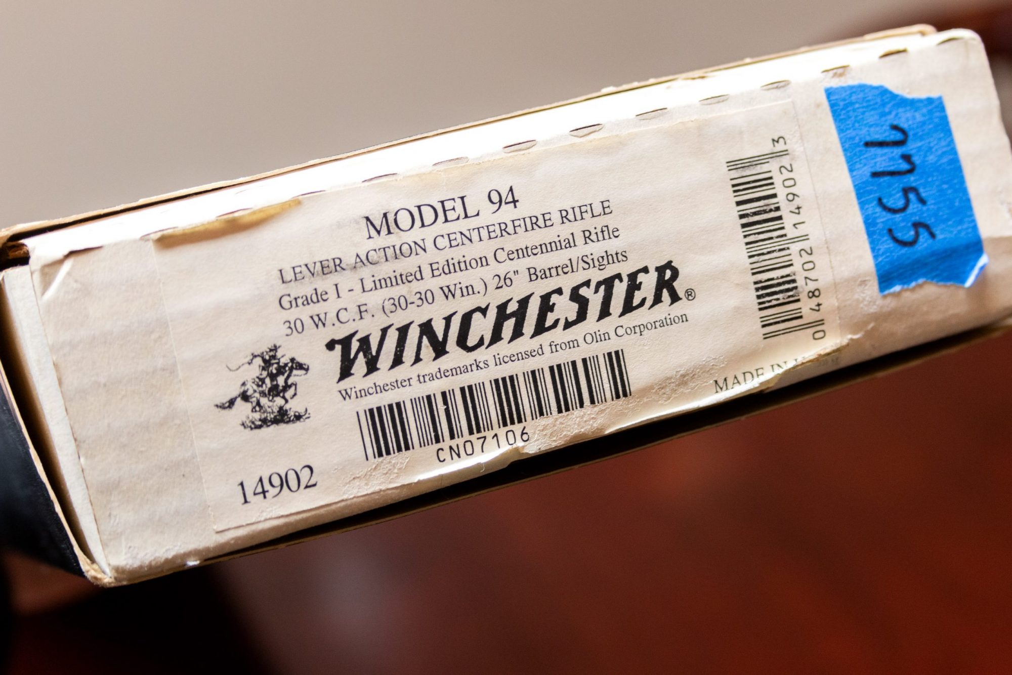 Photo of a pre-owned Winchester Model 94 Limited Edition Grade I Centennial Rifle, box