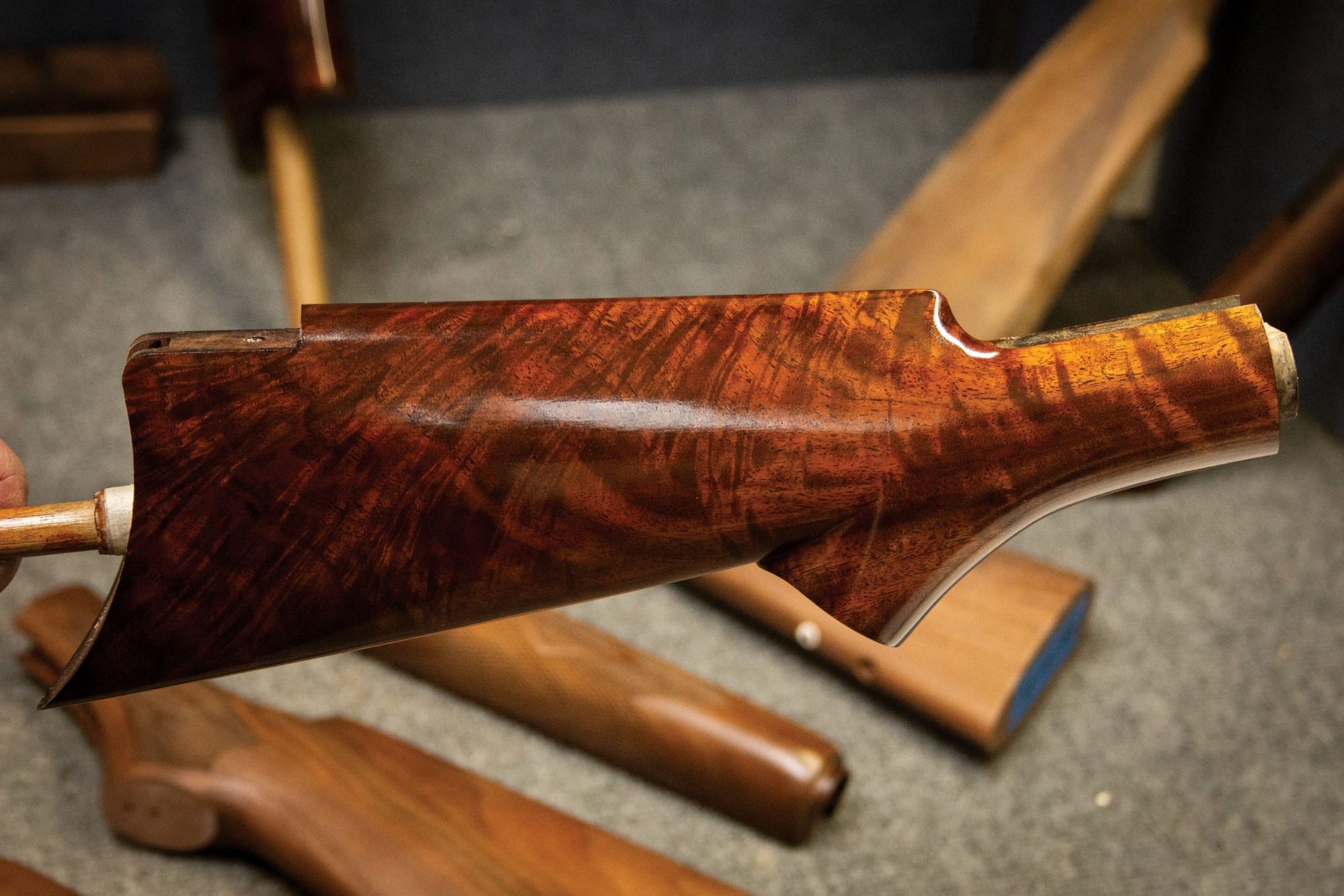 Photo of a Winchester 1873, during restoration work by Turnbull Restoration of Bloomfield, NY