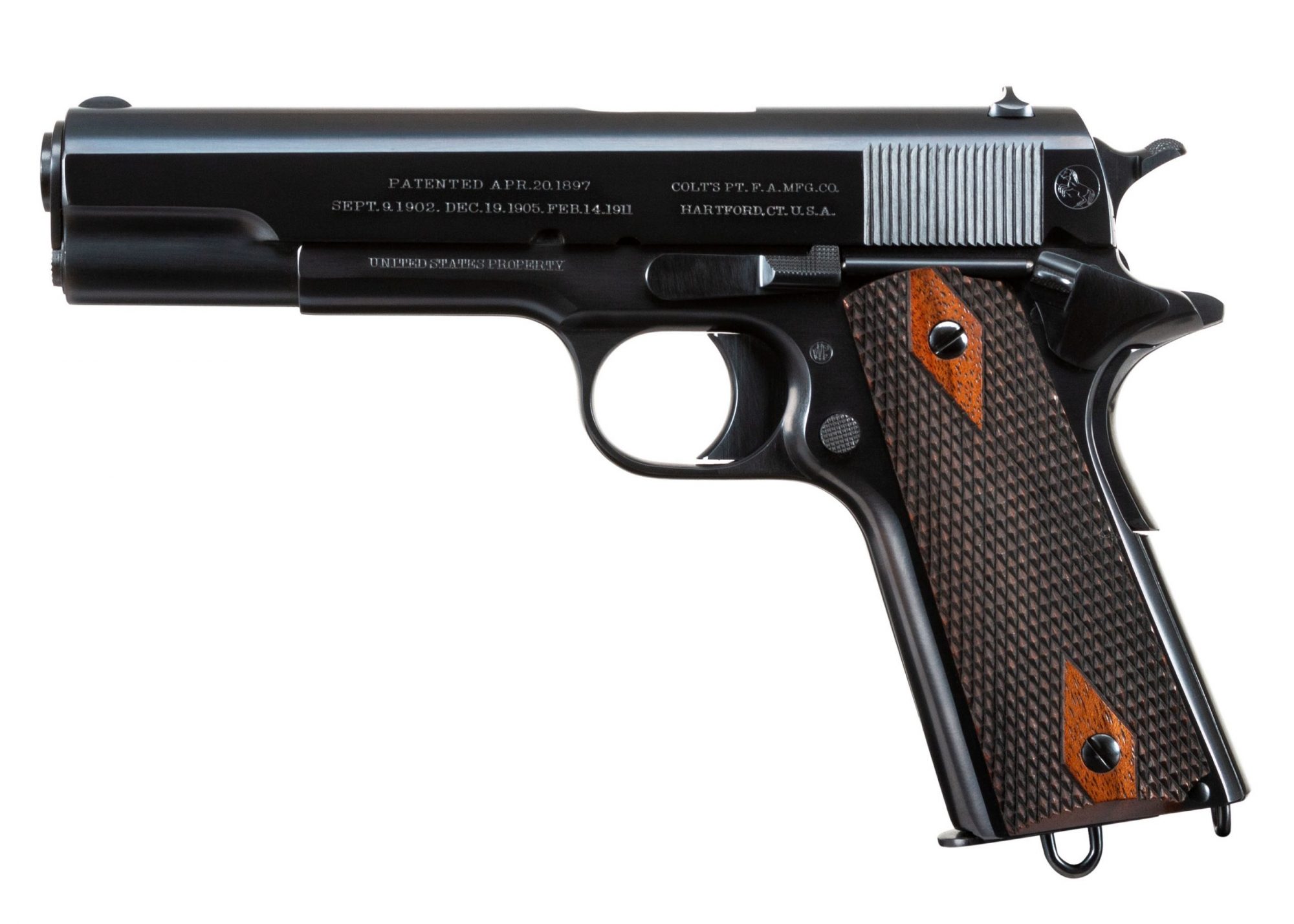 Photo of a restored Colt 1911 Navy from 1912, by Turnbull Restoration of Bloomfield, NY