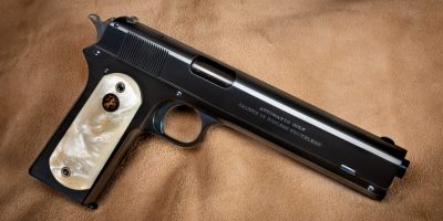 Photo of a Colt Model 1902 in .38 ACP from 1912, restored by Turnbull Restoration in 2019 and now for sale through the restorer's showroom in Bloomfield, NY