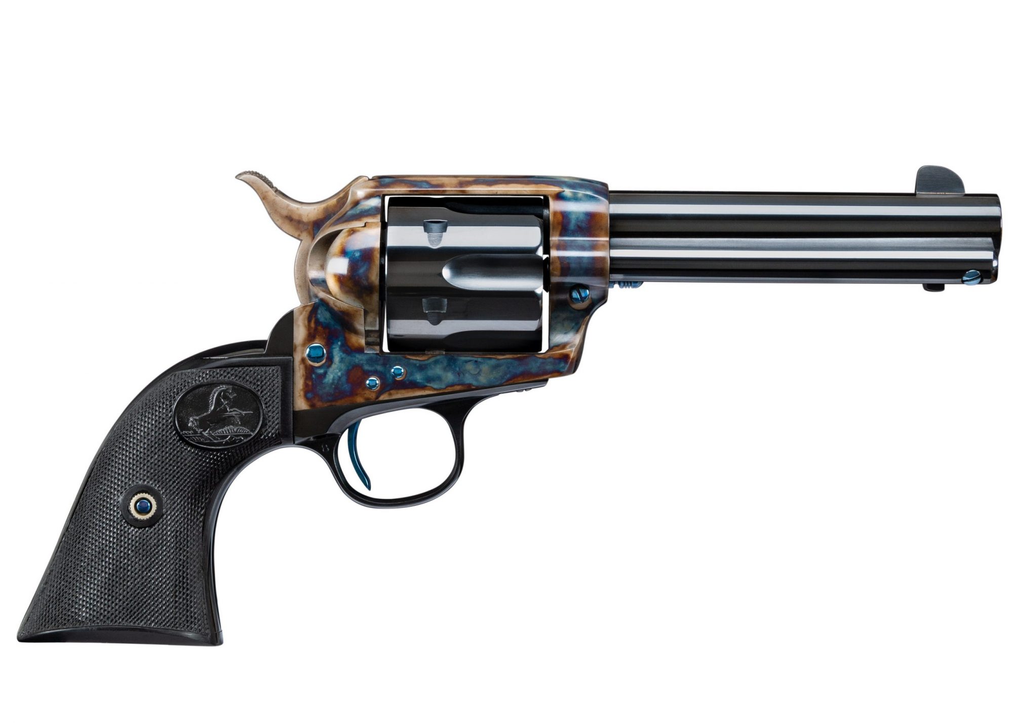 Photo of a restored Colt Single Action Army revolver from 1876, restored by Turnbull Restoration Co. of Bloomfield, NY