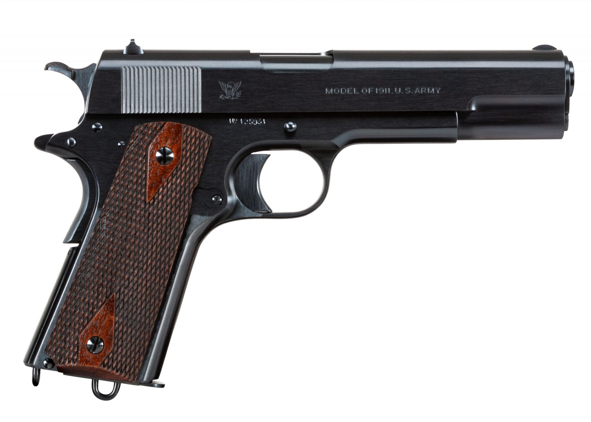 Photo of a restored Springfield Armory Model 1911, restored and for sale by Turnbull Restoration of Bloomfield, NY