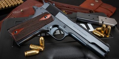 Photo of a Turnbull Model 1911 U.S. Army, a WWI-era Model 1911 reproduction built by Turnbull Restoration the experts of classic Model 1911 restoration