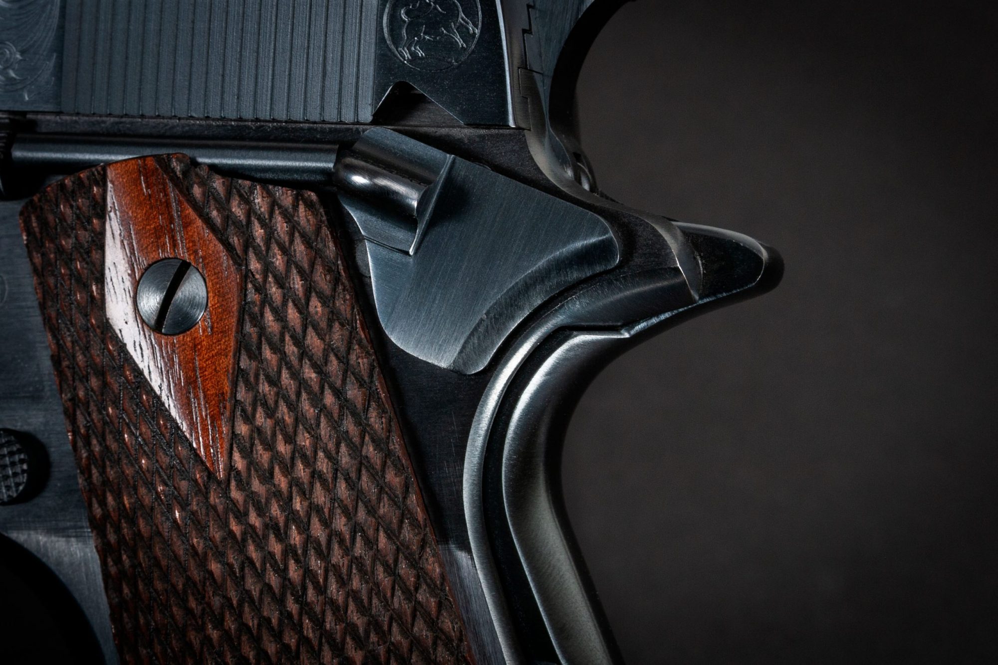 Photo of an engraved Turnbull Model 1911 Limited Edition, a WWI-era inspired 1911 built by Turnbull Restoration, who are the experts of classic Model 1911 restoration