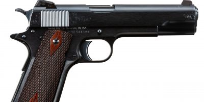 Photo of an engraved Turnbull Model 1911 Limited Edition, a WWI-era inspired 1911 built by Turnbull Restoration, who are the experts of classic Model 1911 restoration