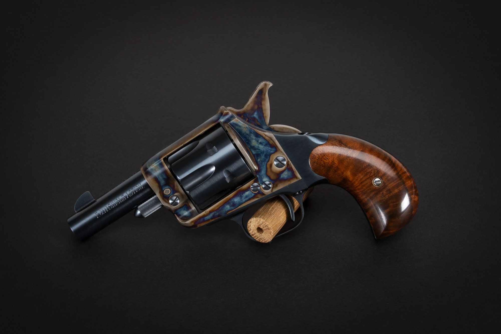 Photo of a U.S. Fire Arms (USFA) Forehand & Wadsworth single action revolver, featuring restoration-grade metal finishes by Turnbull Restoration of Bloomfield, NY
