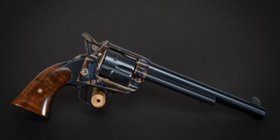 Photo of a U.S. Fire Arms (USFA) Forehand & Wadsworth single action revolver, featuring restoration-grade metal finishes by Turnbull Restoration of Bloomfield, NY