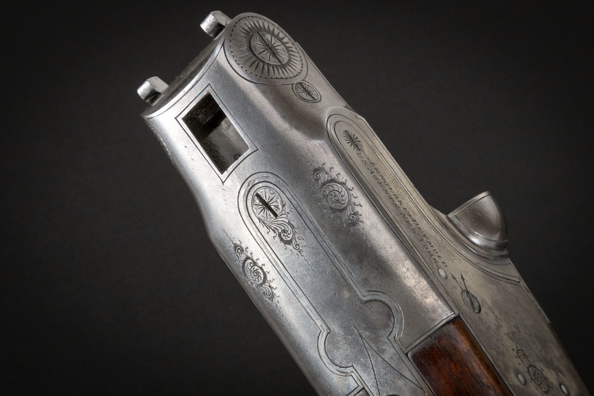 Photo of a J.P. Sauer 20 gauge side-by-side shotgun from 1903, for sale by Turnbull Restoration of Bloomfield, NY