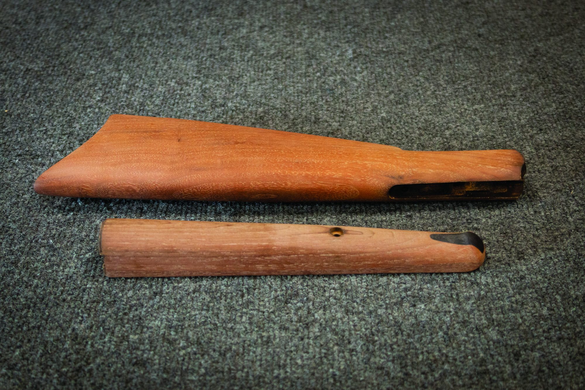 Photo of a Winchester Model 1885 single shot rifle, during restoration by Turnbull Restoration Co. of Bloomfield, NY