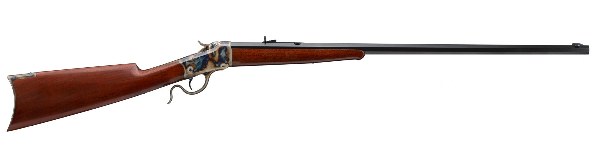 Photo of a Winchester Model 1885 single shot rifle, after restoration by Turnbull Restoration Co. of Bloomfield, NY