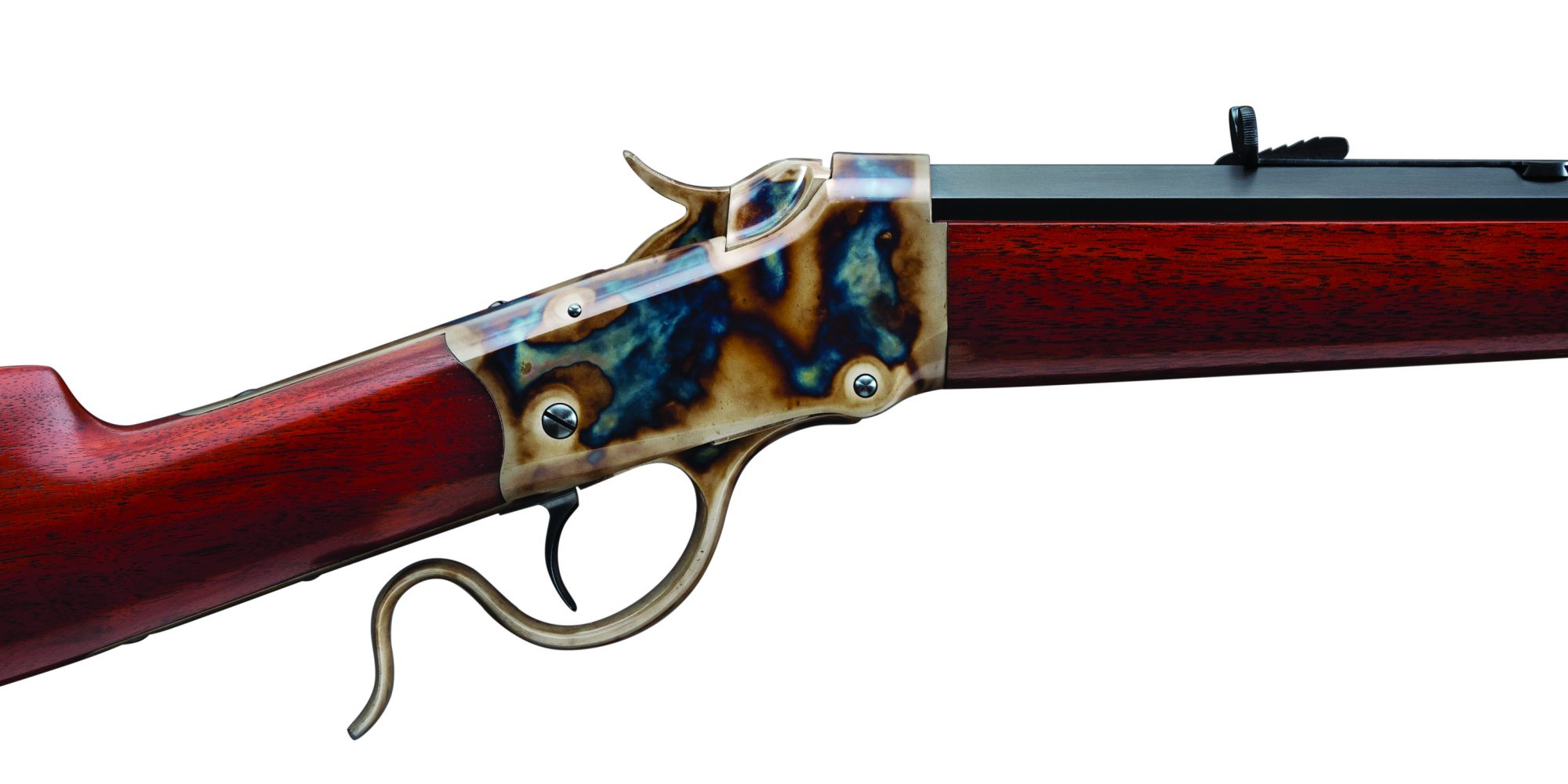 Photo of a Winchester Model 1885 single shot rifle, after restoration by Turnbull Restoration Co. of Bloomfield, NY