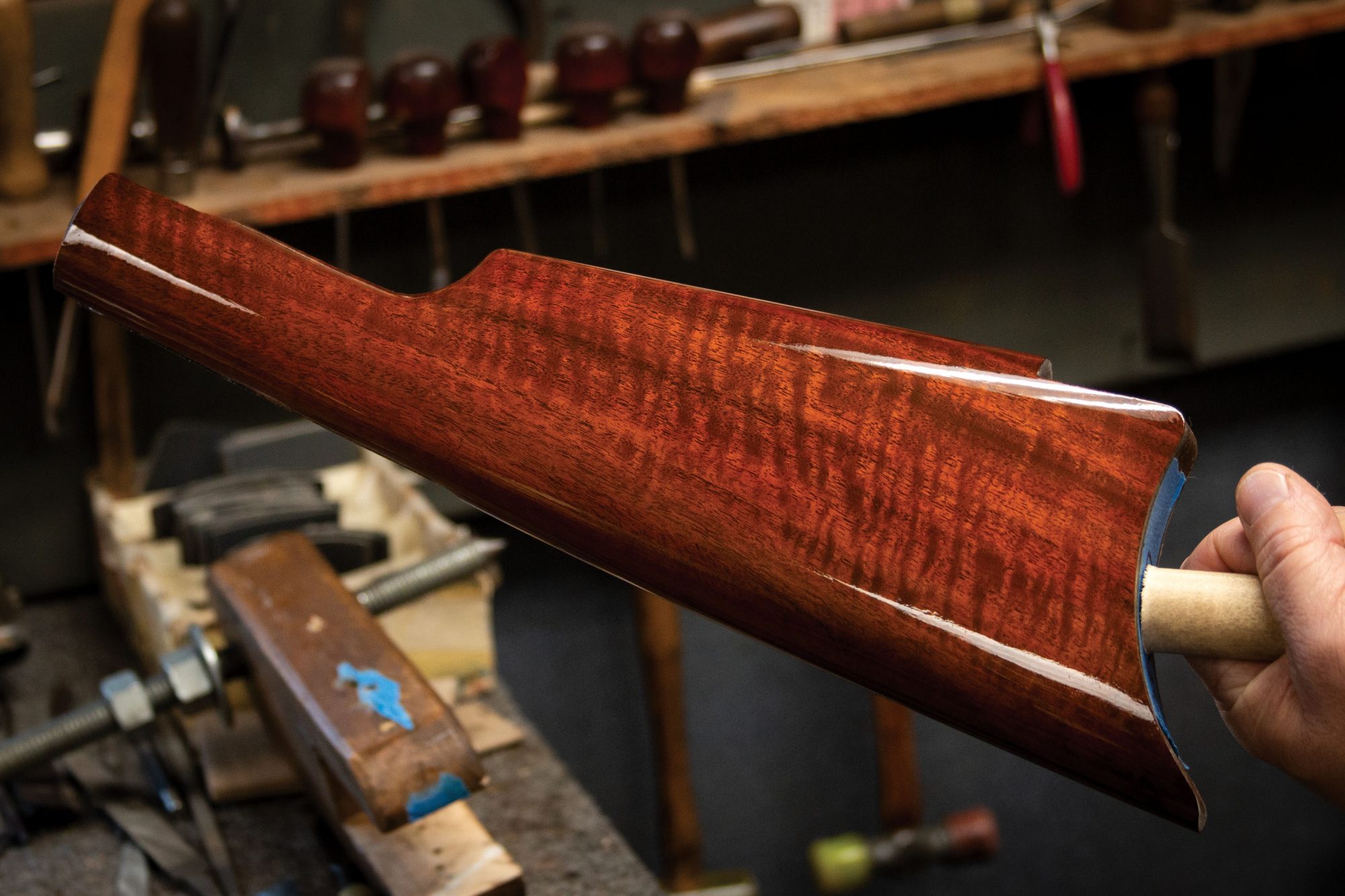Photo of a Winchester Model 1886 from 1891, during restoration work performed by Turnbull Restoration of Bloomfield, NY