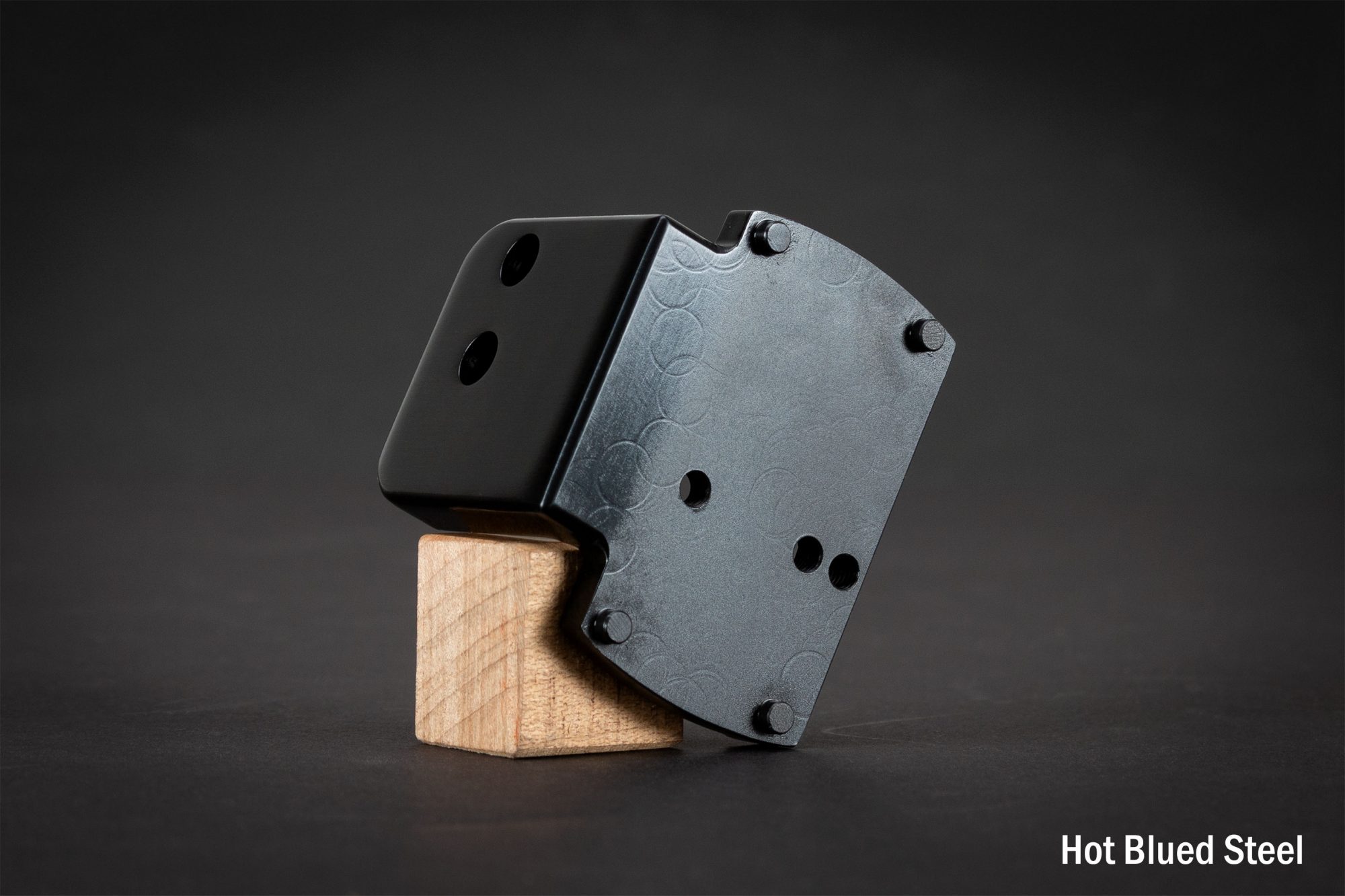 Photo of a red dot mount for Vortex Venom, Burris FastFire 3, and other red dot reflex sights, made for Winchester Model 71 and Model 1886 lever action rifle receivers by Turnbull Restoration in hot blued steel