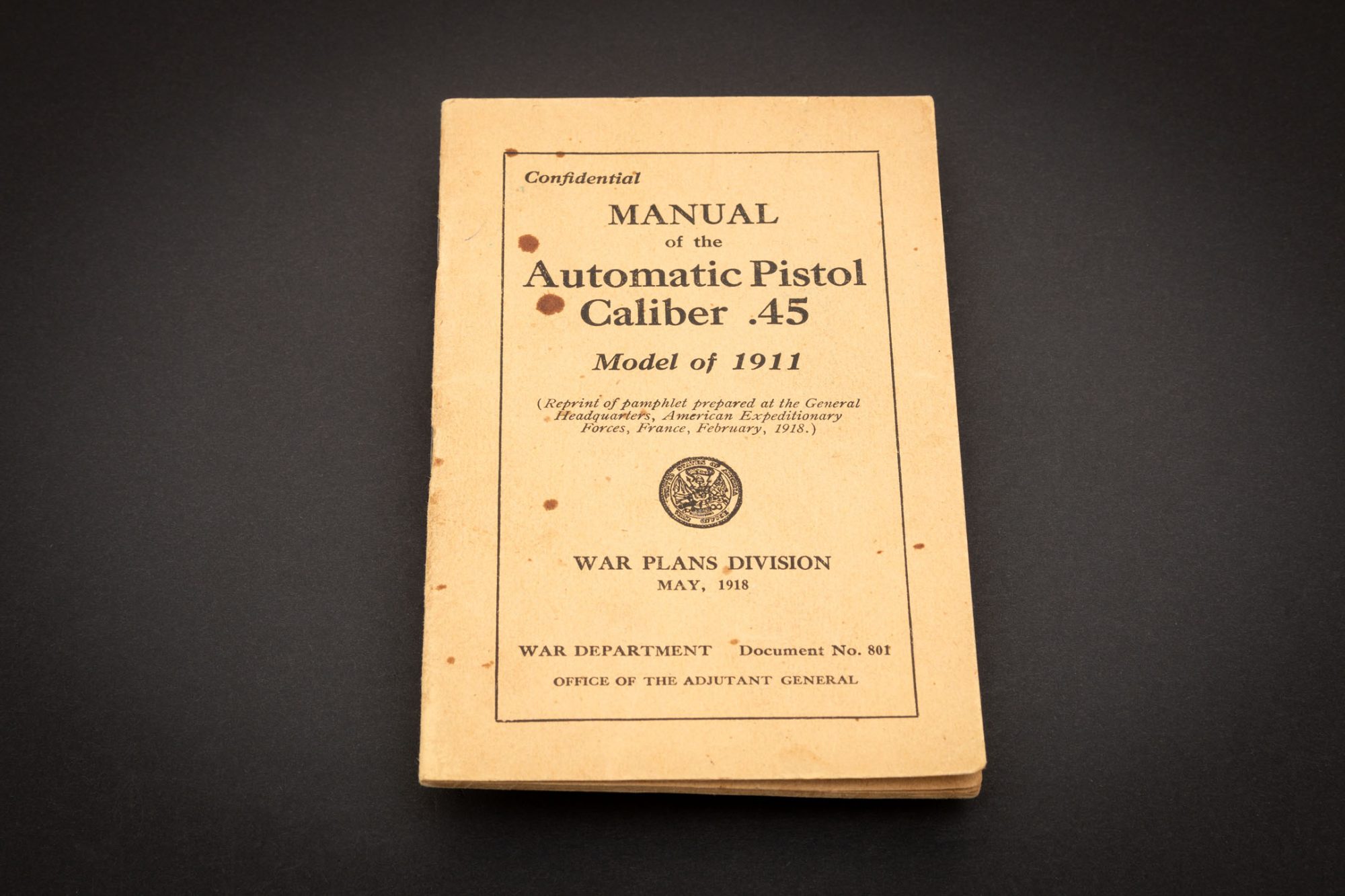 Photo of a pre-owned Springfield Armory Model 1911 manual for sale by Turnbull Restoration of Bloomfield, NY