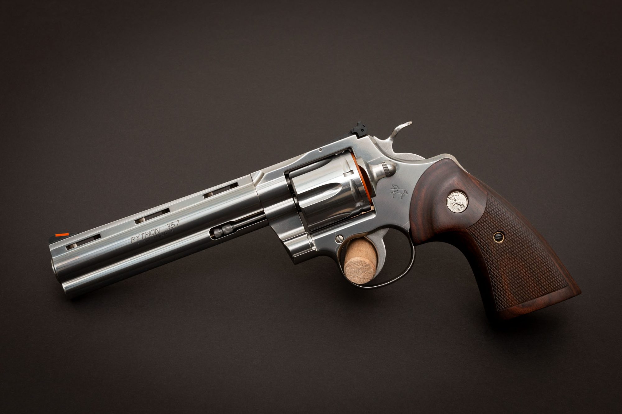 Photo of a new, never-fired Colt Python 6" in .357 Magnum, for sale by Turnbull Restoration of Bloomfield, NY