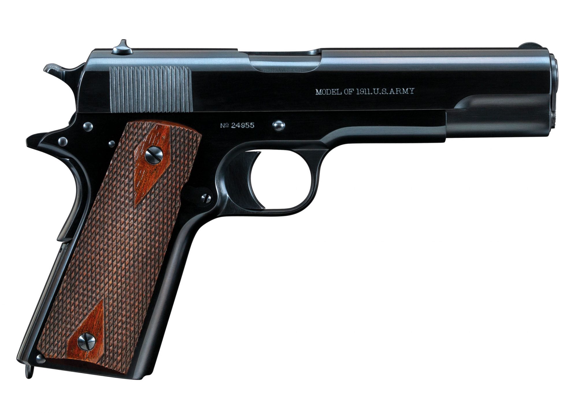 Photo of a Colt Model 1911 U.S. Army from 1913, after restoration services performed by Turnbull Restoration of Bloomfield, NY