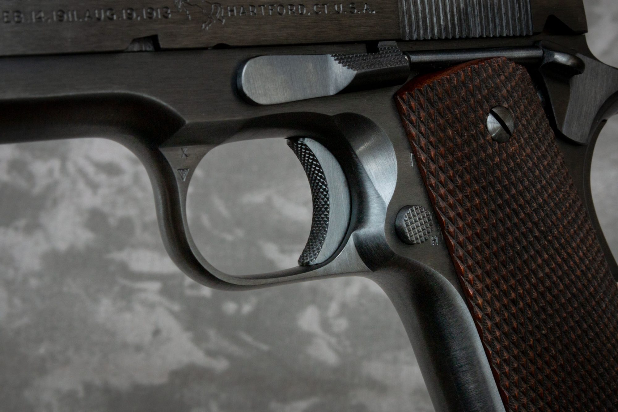 Photo of a Colt Model M1911 A1, restored by Turnbull Restoration Co. in 2012