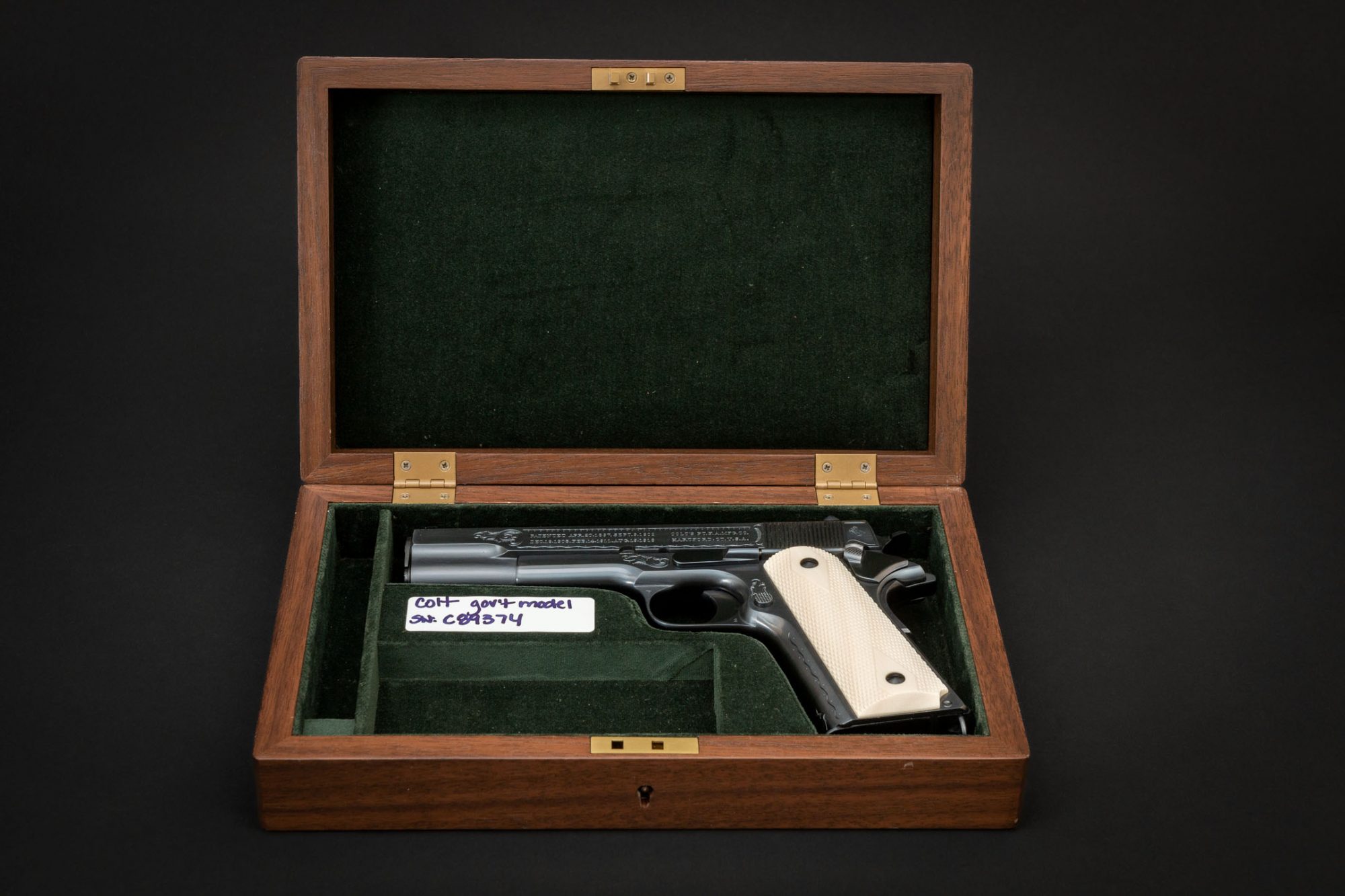 Photo of a Colt Model 1911, restored by Turnbull Restoration Co. in 2012