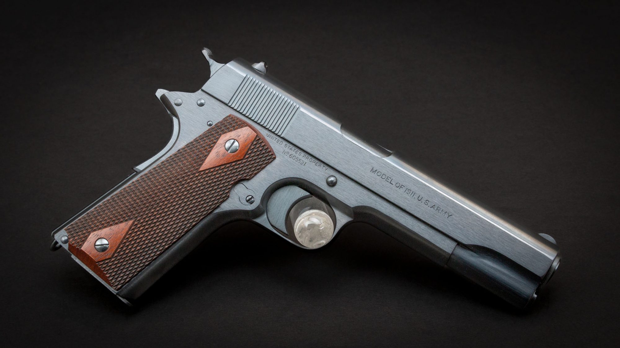 Photo of a Colt Model of 1911 U.S. Army, restored by Turnbull Restoration Co.