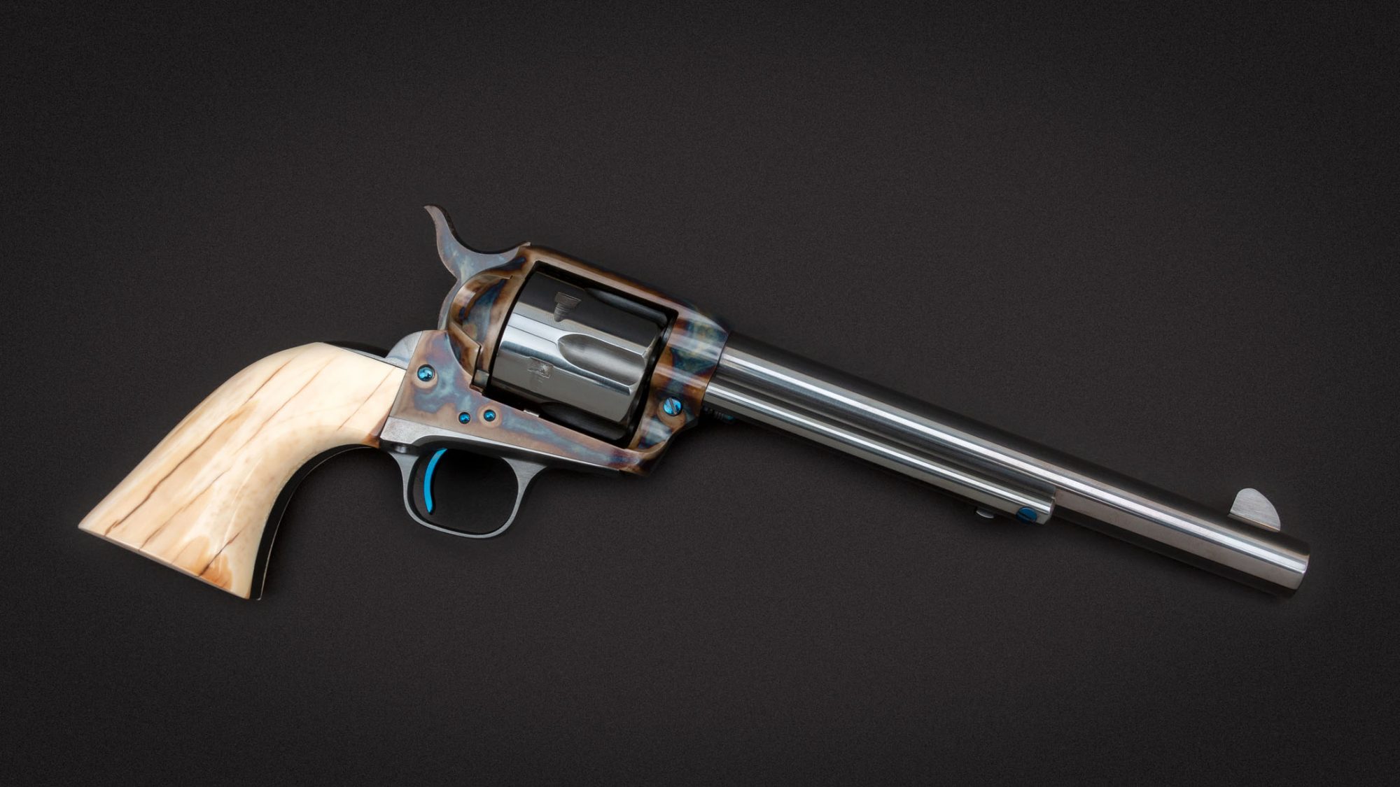 Photo of a Colt SAA revolver, featuring upgrades and finishes by Turnbull Restoration of Bloomfield, NY