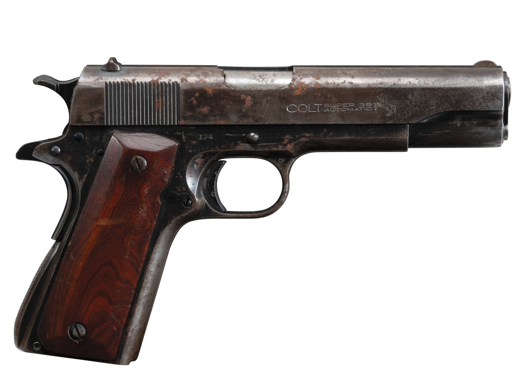 A Colt M1911 Super 38, before restoration by Turnbull Restoration of Bloomfield, NY