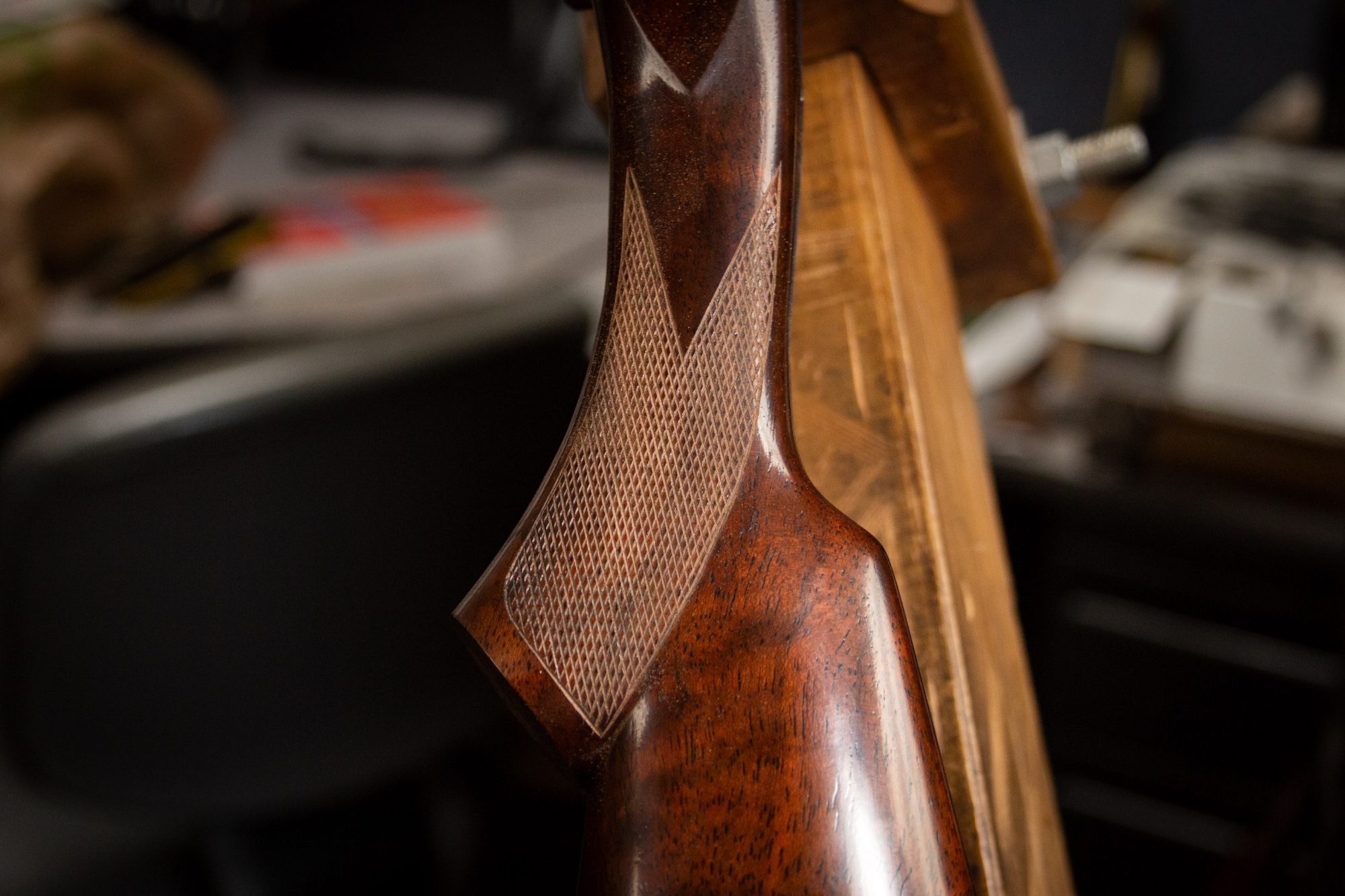 Fox Sterlingworth 12 Gauge Shotgun from 1932, during restoration work performed by Turnbull Restoration Co. of Bloomfield, NY